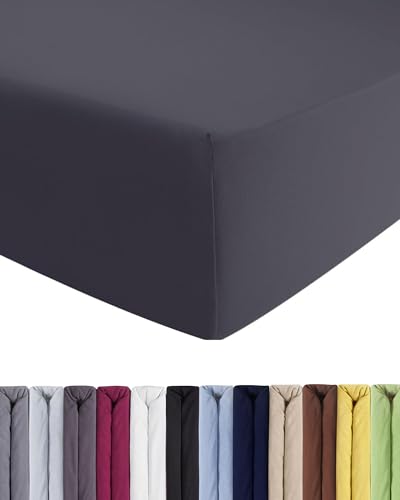 Entspanno Luxus Spannbettlaken 180-200 bis 200-220cm - Aus weichem Premium Jersey - Ideal für Wasser- & Boxspringbetten bis 35cm Höhe - Anthrazit Entspanno Luxus Spannbettlaken 180-200 bis 200-220cm - Aus weichem Premium Jersey - Ideal für Wasser- & Boxspringbetten bis 35cm Höhe - Anthrazit von ENTSPANNO