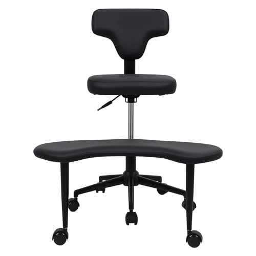 ENTTEN ADHS Stuhl für Erwachsene – Verstellbarer Schneidersitz Bürostuhl mit Rollen & Lendenstütze, ergonomischer Drehstuhl Home Office von ENTTEN