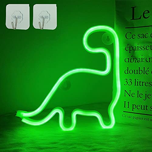 Dinosaurier Neonlicht Niedliche LED Neonschild Grünes Neonlicht USB Batteriebetriebenes Wand Neonlicht Dinosaurier Nachtlicht für Kinder Schlafzimmer Dekor Leuchten Dinosaurier Geschenke für Party von ENUOLI