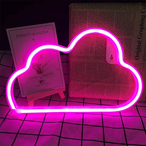 ENUOLI Cloud Neon Lights Cloud Neon Signs Neon Lights for Walls Neon Cloud Neon Light Signs Batterie- oder USB-betriebene Wandleuchte für Kinderzimmer Schlafzimmer Hochzeitsdekoration (Rosa) von ENUOLI