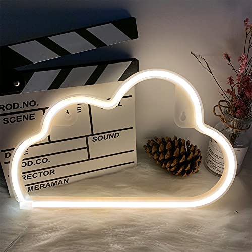 ENUOLI Cloud Neon Lights Cloud Neon Signs Neon Lights for Walls Neon Cloud Neon Light Signs Batterie- oder USB-betriebene Wandleuchte für Kinderzimmer Schlafzimmer Hochzeitsdekoration (Warmweiß) von ENUOLI