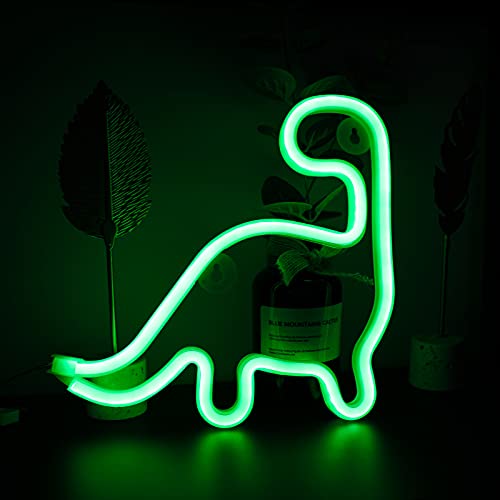 ENUOLI Dinosaurier Neonschilder Neonlicht für Wanddekor USB oder batteriebetriebene LED Neonlichter Nachtlicht für Weihnachtsfeier Schlafzimmer Dekoration Kinder Freunde Versorgung Geschenke-Grün von ENUOLI