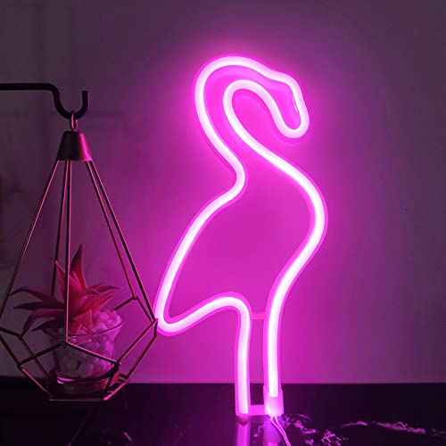 ENUOLI Flamingo Neonzeichen LED Flamingo Neonlichter Wandlampe Raumdekor Batterie USB operierte Neonlichter Neonzeichen Flamingo Lampen Leuchten für Kinder Schlafzimmer Bar Party Hochzeit Weihnachten von ENUOLI