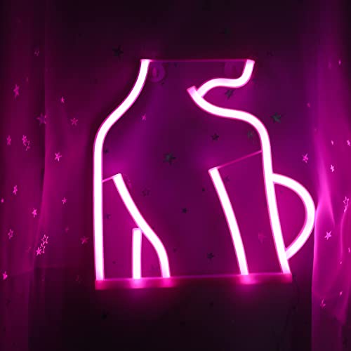 ENUOLI Lady Neon Sign Sexy Neon Sign USB/Batteriebetriebene Girl Neon Sign Woman Neon Sign Wall Decor Neon Light Sign Led Neon Light Neon Wandleuchte für Home Party Geburtstag Dekoration(Rosa) von ENUOLI