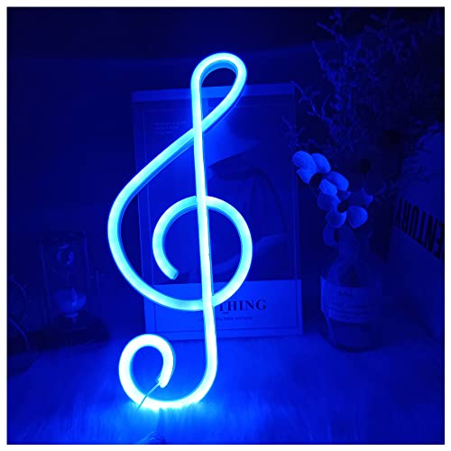 ENUOLI Music Note Neon Signs Blue Neon Lights für Wanddekor LED Nachtlichter Batterie oder USB operierte Neonlichter Beleuchtung Zeichen Dekor für Schlafzimmer Wohnzimmer Weihnachten Hochzeit Party B von ENUOLI