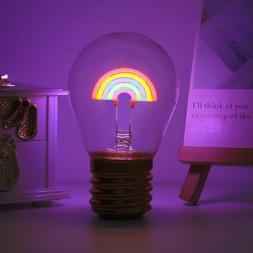 ENUOLI Tischlampe in Glühbirnenform, wiederaufladbare Glühbirne mit USB-Regenbogen-Kabelloser Glühbirne Edison Kreative LED-Dekolampe Vintage Schreibtisch Schlafzimmer Atmosphäre Regenbogen Kreative ENUOLI Tischlampe in Glühbirnenform, wiederaufladbare Glühbirne mit USB-Regenbogen-Kabelloser Glühbirne Edison Kreative LED-Dekolampe Vintage Schreibtisch Schlafzimmer Atmosphäre Regenbogen Kreative von ENUOLI