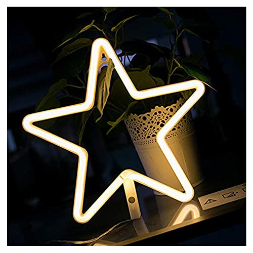 LED Leuchtreklame Stern Neonlichter Warmweiß Neon Wandleuchte Batterie oder USB Betriebenes Nachtlicht LED Lichter Wanddekoration für Hochzeit Wanddekor Urlaub Party Camping Kinderzimmer Zuhause von ENUOLI