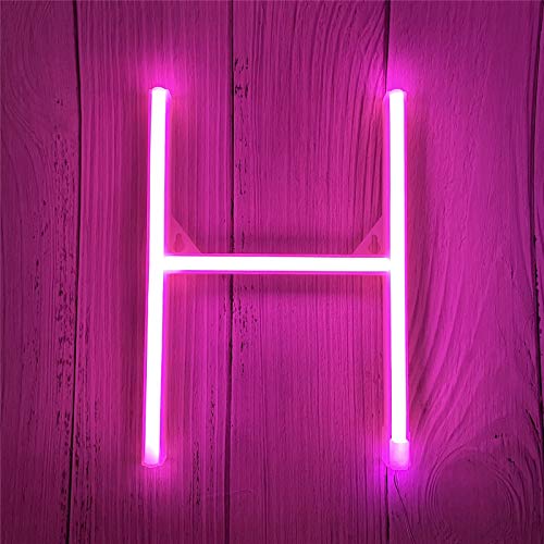 LED Neon Buchstaben Lichter Rosa Neonschild Leuchten Buchstaben Neonschild Batterie/USB Beleuchtete Buchstaben Neon Nachtlicht Dekor für Kinderzimmer,Hochzeit,Weihnachten,Valentinstag(H) von ENUOLI