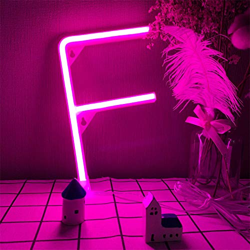 Rosa Buchstaben LED Neonzeichen LED-Buchstaben Neonlichter LED Neonlampen Wandzeichen Batterie oder USB-operierte Kunst Dekorative Lichter Dekor für Haus Kinder Baby Wohnzimmer Weihnachten Hochzeit P von ENUOLI