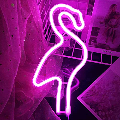 Rosa Flamingo Neonlicht Lampe Flamingo Neonschilder Nachtlichter LED Neon Dekor Lampen Batterie/USB betrieben LED Lichter Neonlicht Zeichen für Wanddekoration Schlafzimmer Hochzeit Kinder Geschenk von ENUOLI