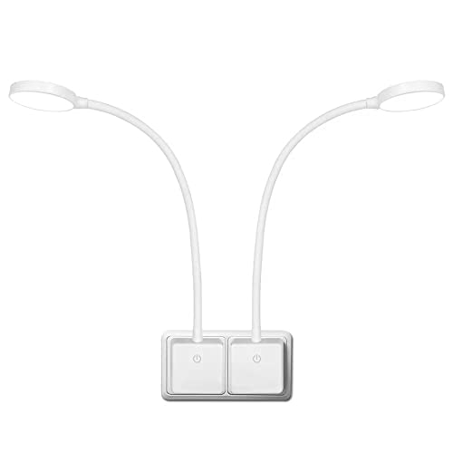 ENUOTEK 4W LED Bett Nachttischlampe Steckdose Lampen, LED Steckerleuchte Wand Leselampe Dimmbar Touch Weiß, 350Lm für Schlafzimmer Beleuchtung, 2er Pack von ENUOTEK
