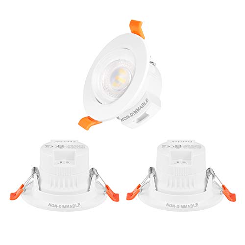 ENUOTEK 5W LED Strahler Einbau Decke Lampen Einbaustrahler Einbauspots Schwenkbar Weiß CCT Wählbar 3000K 4000K 5000K Nicht Dimmbar Lochmaß 65 – 80 MM 3er Lampen… von ENUOTEK