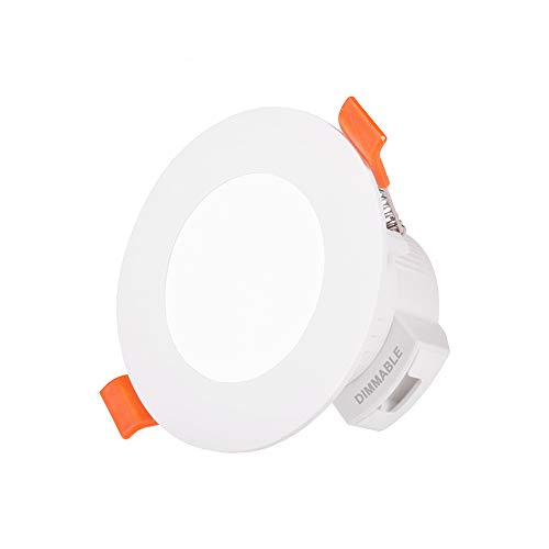 5W Mini Dimmbare LED Einbauleuchte Einbauspot Lampe Flach IP44 Feuchtraum für Badezimmer Küche Warmweiß Kaltweiß Einstellbar 65-80MM Lochdurchmesser 1er Lampe von Enuotek von ENUOTEK