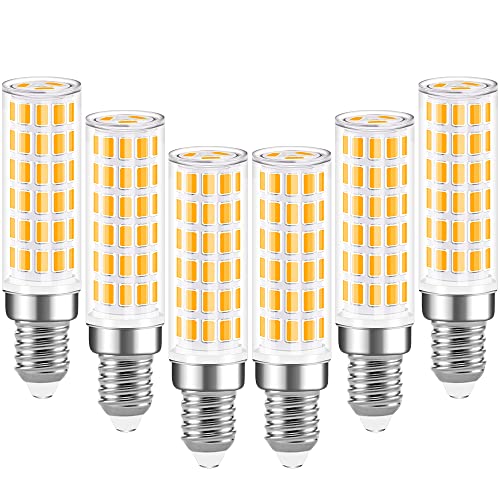 E14 LED Mais Lampe, 10W Maiskolben Birne (Ersetzt 100W Glühlampe), 900Lm LED Kleine Edison Schraube Fassung Birnen, Warmweiß 3000K, Nicht Dimmbar, für Nähmaschinen, Küche, Energiesparlampe 6er-Pack von ENUOTEK