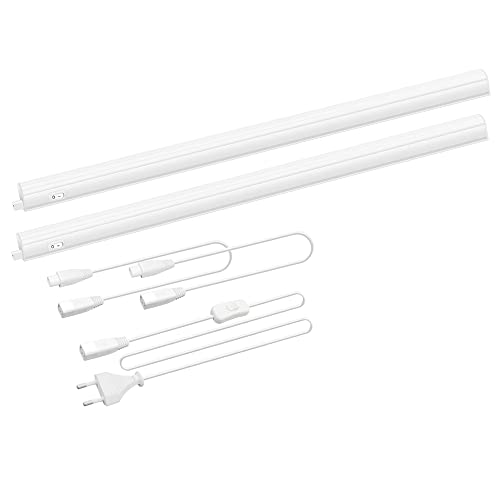 ENUOTEK Anschließbare LED Küche Unterschrank Lampen Lichtleisten, 2X 8W LED Unterbauleuchten Wandleuchten mit Schalter und Netzstecker, Neutralweiß 4000K, Länge 573MM, 2er Lampen von ENUOTEK