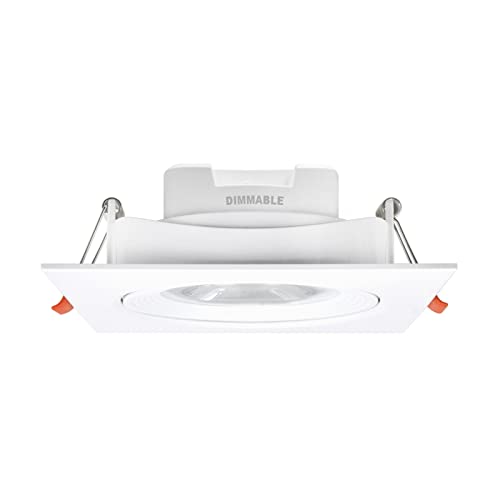 ENUOTEK Dimmbar 12W LED Eckig Einbaustrahler Strahler Decke Lampe, CCT 3000K 4000K 5000K, Ohne Trafo Einbauen, 120-130MM Groß Lochmaß, Schwenkbar Beleuchtungswinkel 40°, 1er Pack von ENUOTEK