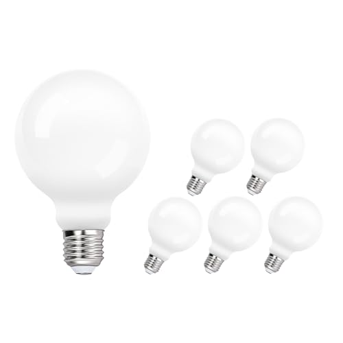 ENUOTEK Dimmbare E27 LED Glühbirne, 8W Kaltweiß 6000K 950Lm G95 LED Glühbirne Großem Globus Filament Lampen, Edison Schraube E27 LED Leuchtmittel, Entspricht Einer 80W Glühlampe, No Dark Area 6er Pack von ENUOTEK