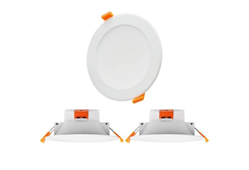 ENUOTEK LED Einbaustrahler 12W LED Einbaustrahler Flach,Decke Bad Lampen IP44 Feuchtraum Dimmbar, 3Stück, LED fest integriert, Warmweiß 3000K, Neutralweiß 4000K, Kaltweiß 5000K, LED Deckenleuchte von ENUOTEK