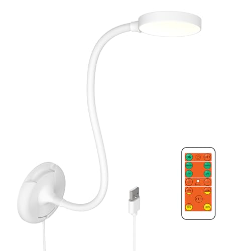 ENUOTEK LED Leselampe Bett Wand Weiß und Fernbedienung, Schwanenhals Lampe mit USB Netzkabel 1.8M, Stufenlos Dimmbare Helligkeit, 3 Beleuchtungsfarben, Timer Automatisch Aus ENUOTEK LED Leselampe Bett Wand Weiß und Fernbedienung, Schwanenhals Lampe mit USB Netzkabel 1.8M, Stufenlos Dimmbare Helligkeit, 3 Beleuchtungsfarben, Timer Automatisch Aus von ENUOTEK