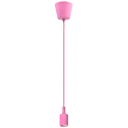 Pendellampe Hängeleuchte Esstischlampe Höhenverstellbar Rosa mit E27 Lampenfassung Edison für Küche Esszimmer Kinderzimmer DIY Dekorative- Maximale Höhe 155CM von Enuotek von ENUOTEK