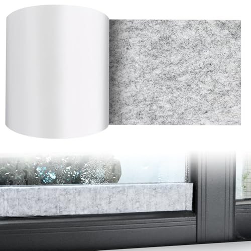 Filzband Selbstklebend 3m x 10cm x 0.4cm Filzstreifen Klebefilz Filzklebeband Filzgleiter Rolle für Stühle Möbel Oder Fenster Kondensationsabsorber Anti Condensation Feuchtigkeitsabsorber (3M-10CM) von ENUTROF