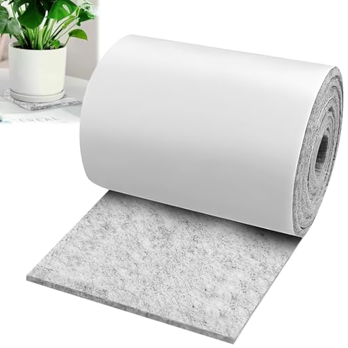 Filzband Selbstklebend 5m x 10cm x 0.4cm Filzstreifen Klebefilz Filzklebeband Filzgleiter Rolle für Stühle Möbel Oder Fenster Kondensationsabsorber Anti Condensation Feuchtigkeitsabsorber (5M-10CM) von ENUTROF