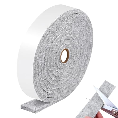 Filzband Selbstklebend 5m x 2cm x 0.4cm Filzstreifen Klebefilz Filzklebeband Filzgleiter Rolle für Stühle Möbel Oder Fenster Kondensationsabsorber Anti Condensation Feuchtigkeitsabsorber (5M-2CM) von ENUTROF