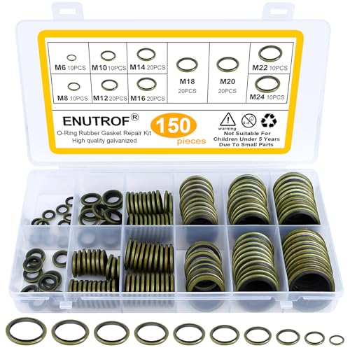 Ölablassschraube Dichtung Set 150stk Hydraulik Dichtringe mit Gummilippe Ölablassschraube Dichtring Usit Ring Sortiment für Rohrverbindung Zentral-Hydraulik Servolenkung Mechanisches Drucksyste (150) Ölablassschraube Dichtung Set 150stk Hydraulik Dichtringe mit Gummilippe Ölablassschraube Dichtring Usit Ring Sortiment für Rohrverbindung Zentral-Hydraulik Servolenkung Mechanisches Drucksyste (150) von ENUTROF