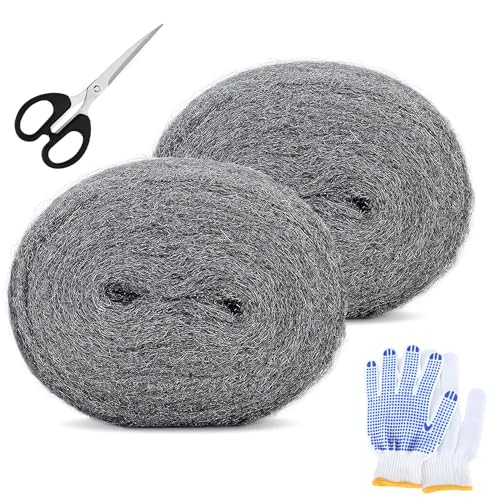 Stahlwolle Gegen Mäuse Stahlwolle Fein Steel Wool 0000# mit Arbeitshandschuhen Schere für Löcher Wand Risse von Haus Garten Garage Reinigen Polieren 2 Stück Stahlwolle Gegen Mäuse Stahlwolle Fein Steel Wool 0000# mit Arbeitshandschuhen Schere für Löcher Wand Risse von Haus Garten Garage Reinigen Polieren 2 Stück von ENUTROF