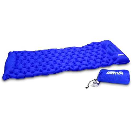 ENVA Aufblasbare Isomatte 190x63x14 cm ultraleichte Schlafmatte für Camping Luftmatratze selbstaufblasend mit Kopfkissen Campingmatte inkl. Tragetasche selbstaufblasbare Outdoor-Isomatte von ENVA MADE FOR QUALITY