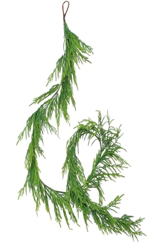 ENVEN Künstliche Norfolk-Kiefer-Girlande, fühlt sich echt an, grüne Weihnachtsgirlande für Kamin, Treppenhaus, Türrahmen, Hochzeit oder Urlaub, Winterdekoration von ENVEN