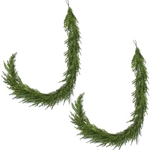 ENVEN Norfolk Weihnachtsgirlande aus Kiefernholz, fühlt sich echt an, künstliche Weihnachtsgirlande für Kamin, Kaminsims, Treppenhaus, Türrahmen, Winterdekoration für den Innen- und Außenbereich, Grün ENVEN Norfolk Weihnachtsgirlande aus Kiefernholz, fühlt sich echt an, künstliche Weihnachtsgirlande für Kamin, Kaminsims, Treppenhaus, Türrahmen, Winterdekoration für den Innen- und Außenbereich, Grün von ENVEN
