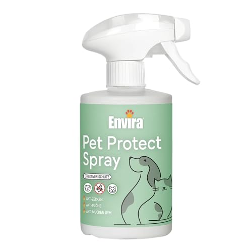 Envira Pet Protect - Anti Juckreiz-Spray für Hunde & Katzen - Schutz vor Zecken, Flöhen & Larven - Mit Geraniol - 500ml von Envira