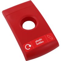 Deckel für ENVIROBIN Midi/Mini Abfallbehälter, rot, Aufschrift "plastic bottles" von ENVIROBIN