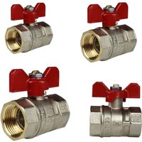 Messing Kugelhahn IG x IG Flügelgriff Rot verschiedene Größen Messing Kugelhahn IG x IG Flügelgriff Rot verschiedene Größen von ENVIRON