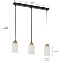[GEBRAUCHT] Envostar Talia Pendelleuchte Hängelampe Lampe 3 Fl E27 Linea Eiche Weiß Schwarz B-Ware von ENVOSTAR