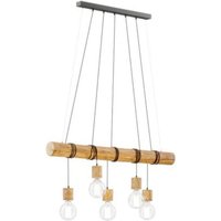 [NEUWERTIG] Envostar Terra Hängeleuchte Deckenlampe Pendelleuchte Holzbalken Hell 5 Flg E27 B-Ware von ENVOSTAR