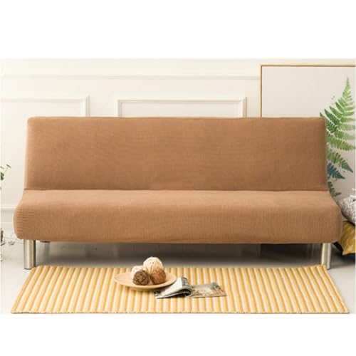 ENWIND Futonbezug Neuestes Jacquard-Design High Stretch Armless Schlafsofa Schonbezug Anti-Rutsch-Möbelschutz mit elastischem Boden,Kaffee,L von ENWIND