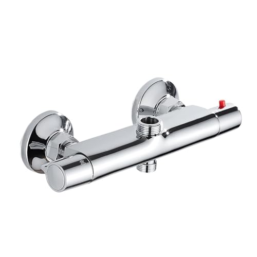 Badewannen-Duscharmatur, Thermostat-Wasserhähne, Wandmontage, Mischventil, Temperaturregelung, Regendusche, Chrom, Badezimmer, Doppelauslass Für Badezimmer Geeignet von ENWWCH