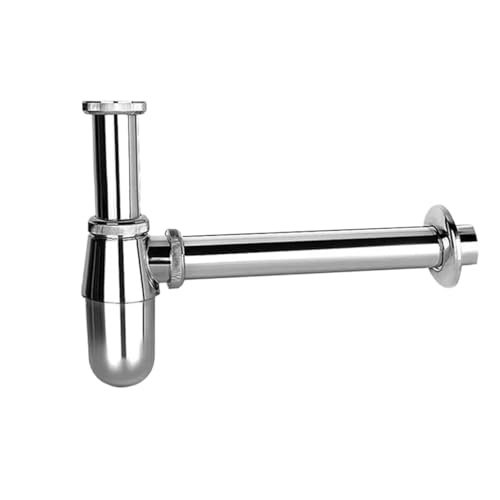 Badezimmer-Waschbecken-Flaschensiphon, Messing-Abflussrohr, höhenverstellbar, Waschbecken-Abfluss-P-Trap-Abflussrohr-Kit Für Waschbecken(P-TRAP) von ENWWCH