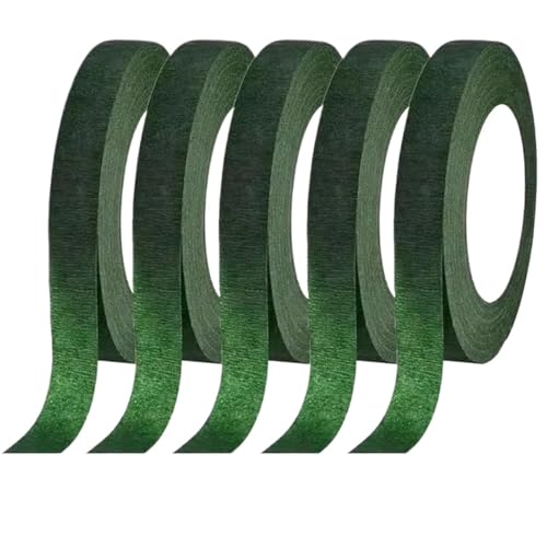 ENWWCH 10 Rollen grünes Blumenstrauß-Blumenband, selbstklebendes Verpackungspapierband, DIY-Blumendekoration, geeignet for Hochzeiten im Blumenladen Für Floristik(5Roll) von ENWWCH