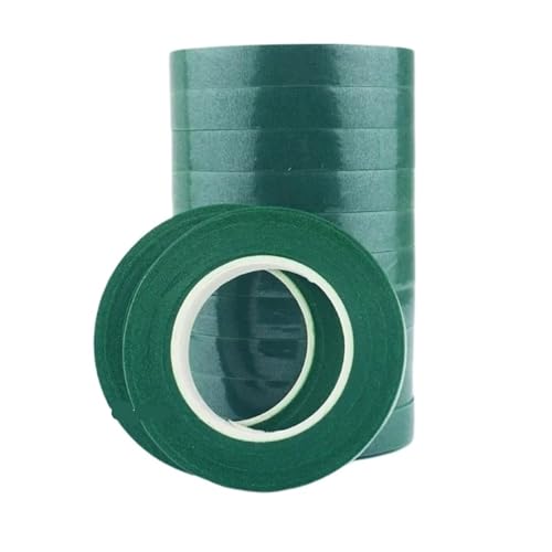 ENWWCH 10 Stück selbstklebende Blumenpapierbänder for Blumensträuße, Stängel, Blumenzuchtband, Staubblattverpackung, Floristen-DIY, künstliche Blumen Für Floristik(Deep green) von ENWWCH