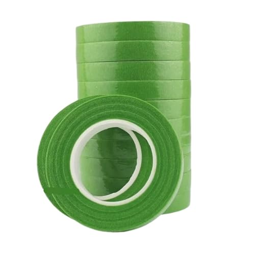 ENWWCH 10 Stück selbstklebende Blumenpapierbänder for Blumensträuße, Stängel, Blumenzuchtband, Staubblattverpackung, Floristen-DIY, künstliche Blumen Für Floristik(Light green) von ENWWCH