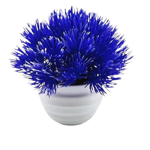 ENWWCH 2 Pcs Gefälschte Leichte Gefälschte Topf blickfang Dekorative Künstliche Mini Tafelaufsatz Pflanzen Für Tischdekoration(Blue) von ENWWCH