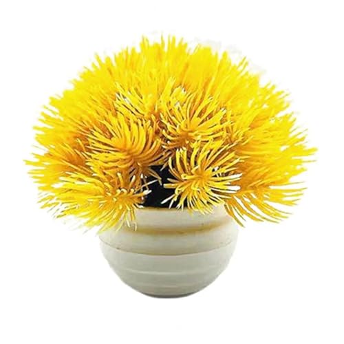 ENWWCH 2 Pcs Gefälschte Leichte Gefälschte Topf blickfang Dekorative Künstliche Mini Tafelaufsatz Pflanzen Für Tischdekoration(Yellow) von ENWWCH