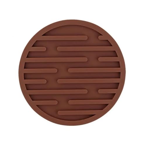 ENWWCH 3 stücke Verdickt Ablauf Silikon Untersetzer Hitze Beständig Gummi Geschirr Isolierung Pad Glas Getränke Halter Pad Für Töpfe, Schüsseln(Brown) von ENWWCH