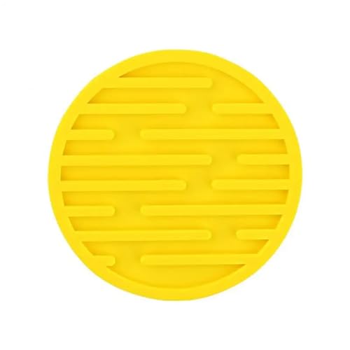 ENWWCH 3 stücke Verdickt Ablauf Silikon Untersetzer Hitze Beständig Gummi Geschirr Isolierung Pad Glas Getränke Halter Pad Für Töpfe, Schüsseln(Yellow) von ENWWCH