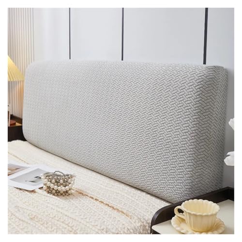 ENWWCH All-Inclusive Jacquard Bettkopfteilbezug Einfarbiger elastischer Bettrückenlehnenbezug Schlafzimmer Für Schlafzimmer(Light Gray,200 cm) von ENWWCH