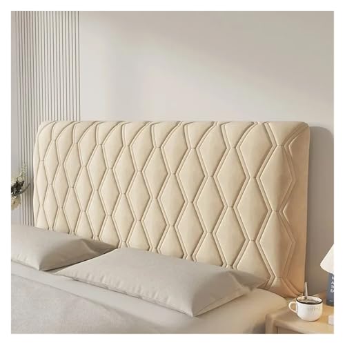 ENWWCH Bettkopfteilbezug, verdickte, weich verpackte Bettdecke, Rückenlehne, kollisionssichere, universelle Kopfteil-Schutzhülle Für Schlafzimmer(Beige,220x70x25cm) von ENWWCH