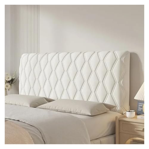 ENWWCH Bettkopfteilbezug, verdickte, weich verpackte Bettdecke, Rückenlehne, kollisionssichere, universelle Kopfteil-Schutzhülle Für Schlafzimmer(White,120x70x25cm) von ENWWCH